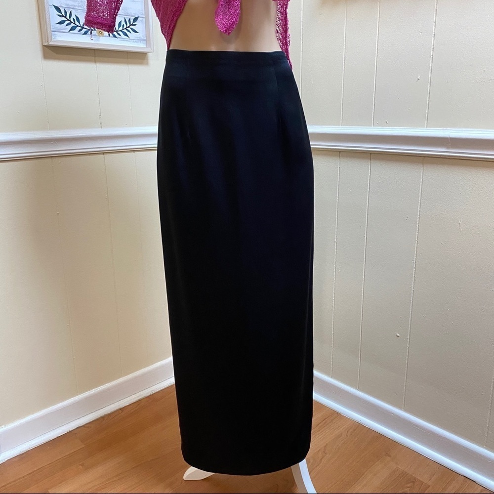 Worth New York Black Floor Length Maxi Skirt Size 6 High Waist - Picture 3 of 6